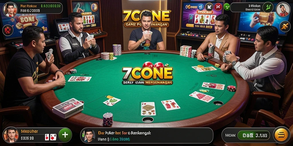 Tampilan gameplay Poker yang menarik dan kompetitif di 7CONE.