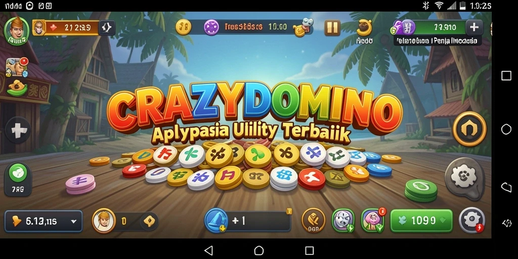 Tangkapan layar utama CRAZYDOMINO menunjukkan permainan domino yang mengasyikkan dan interaktif.