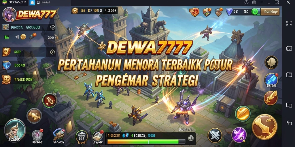 Tampilan gameplay DEWA777 yang mendebarkan dalam mode Tower Defense.