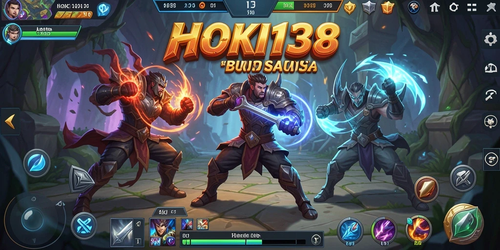 Tangkapan layar <strong>HOKI138</strong> menampilkan aksi mendebarkan dalam pertarungan tim di arena.