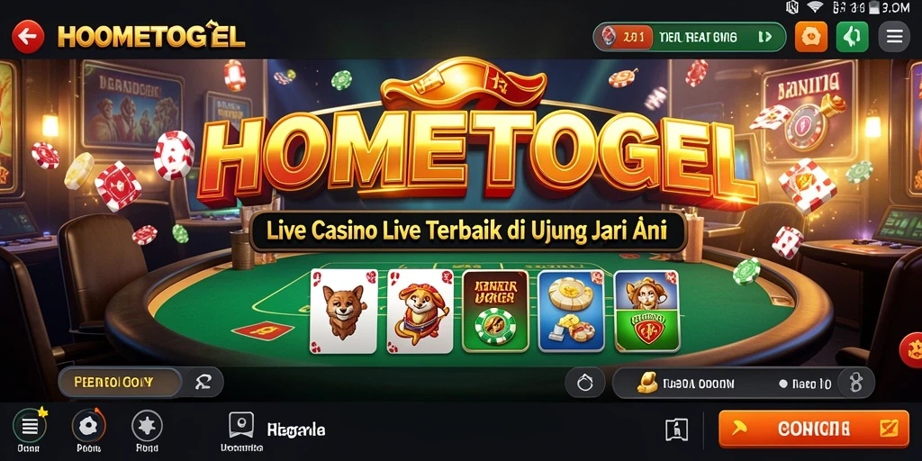 Screenshot utama <strong>HOMETOGEL</strong> menampilkan dealer langsung dalam permainan kasino.