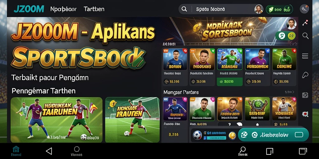 Tampilan menarik dari aplikasi Sportsbook J200M yang memanjakan pengguna.