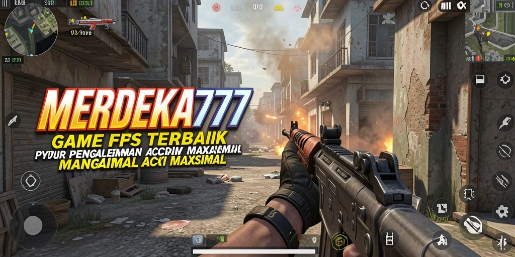 Tampilan gameplay intens dari MERDEKA777 dalam aksi pertempuran.