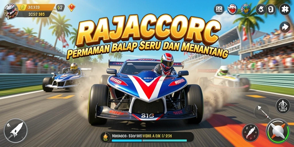 Gameplay balap seru dengan grafis menakjubkan di RAJACORC.
