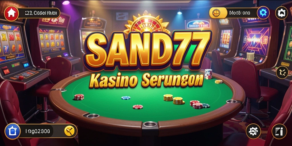 Tampilan utama SAND77 menampilkan pengalaman bermain Kasino yang seru.