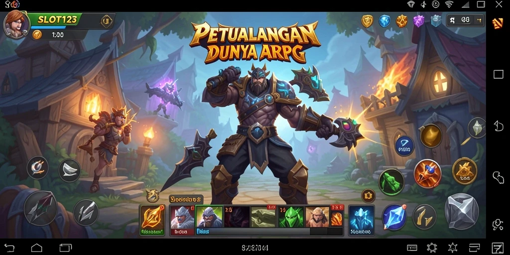 Screenshot dari permainan <strong>SLOT123</strong> yang menunjukkan aksi pertempuran ARPG yang mendebarkan.