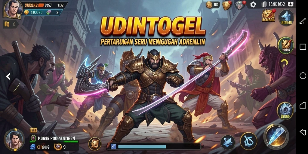 Tampilan seru pertarungan di UDINTOGEL yang mendebarkan.