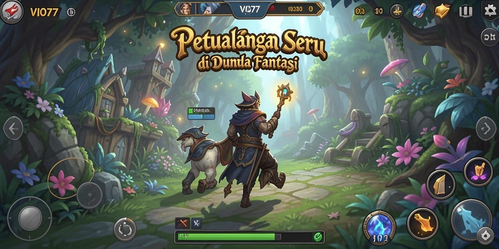 Tangkapan layar VIO77 menampilkan aksi petualangan di dunia fantasi.