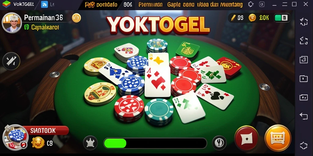 Tampilan gameplay seru YOKTOGEL dengan kartu gaple.